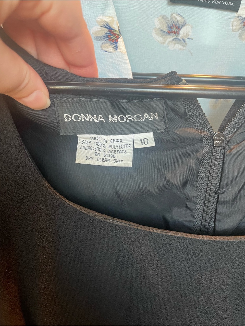 Donna Morgan Black Strapless Evening Dress